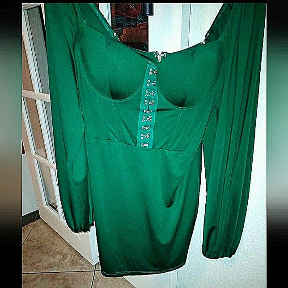 Green corset dress